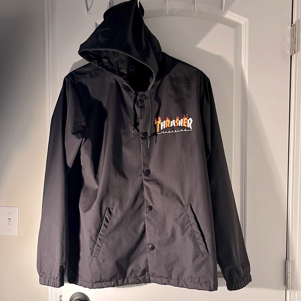 Thrasher Magazine black hooded jacket M